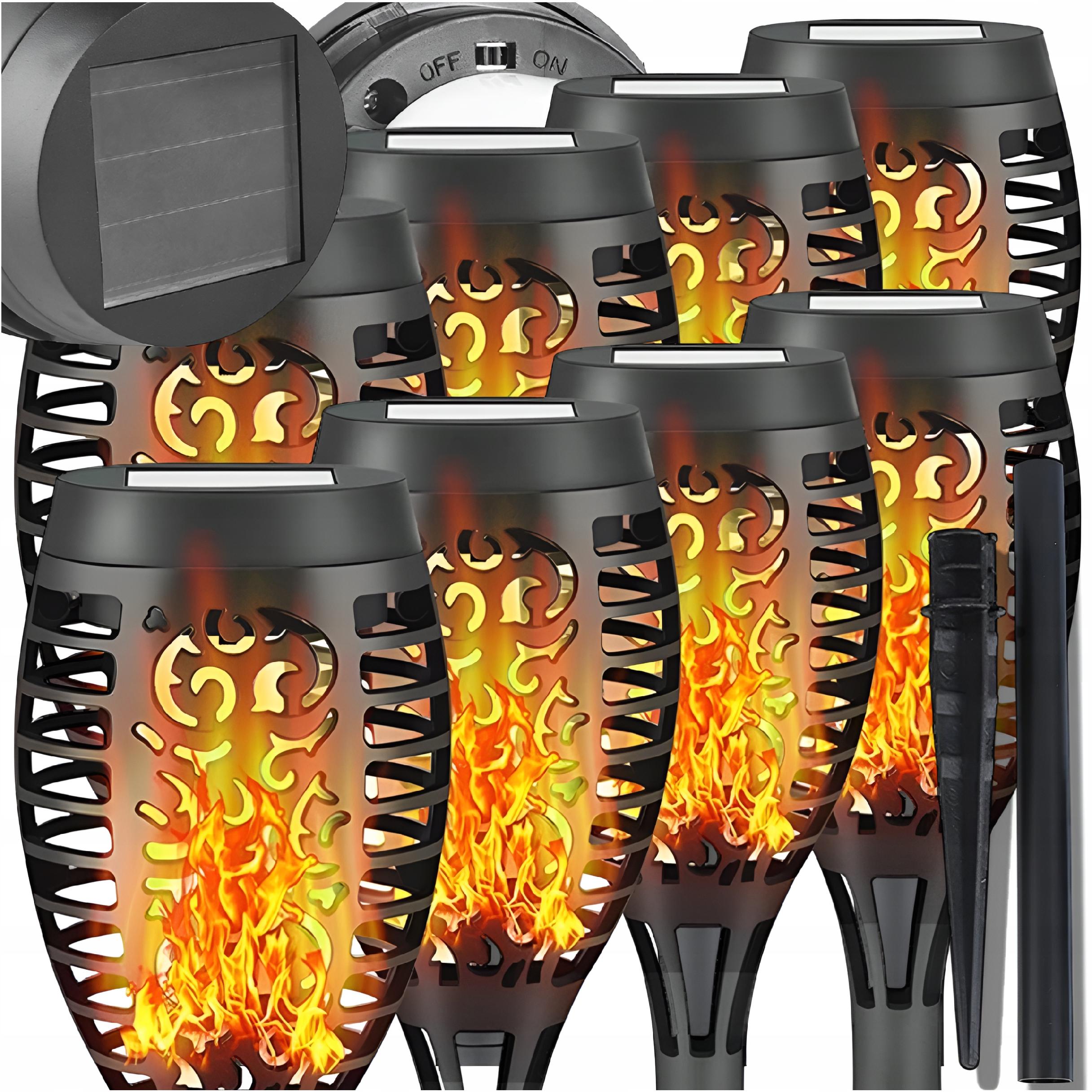 MAXSELL vstavaná solárna lampa čierna 52 cm 8 ks.